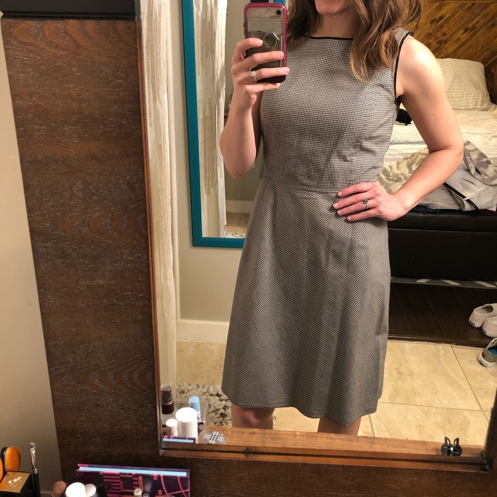 Ann Taylor Fit and Flare checkered dress